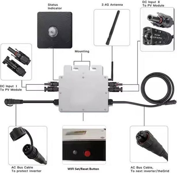 Мікроінвертор сонячний Deye SUN1000G3-EU-230 SUN1000G3-EU-230 фото